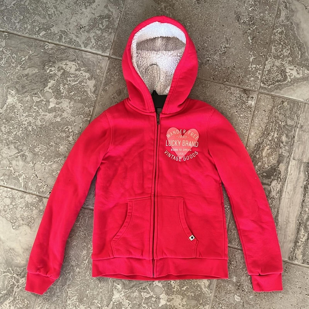 Lucky Brand Zip-Front Sweatshirt in Pink Size M (10/12) EXCELLENT!