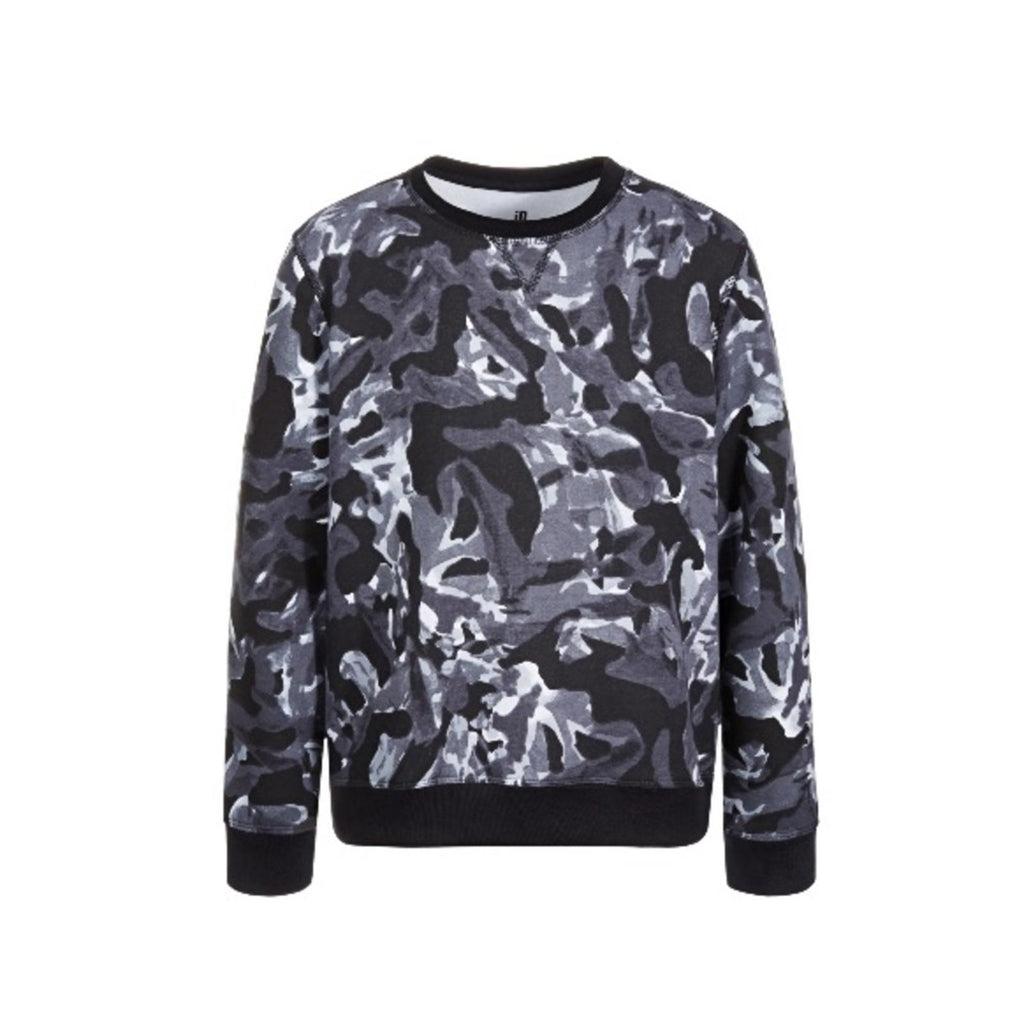 ID Ideology Big Boys Black & White Waves Long Sleeve Crewneck Pullover Size XL