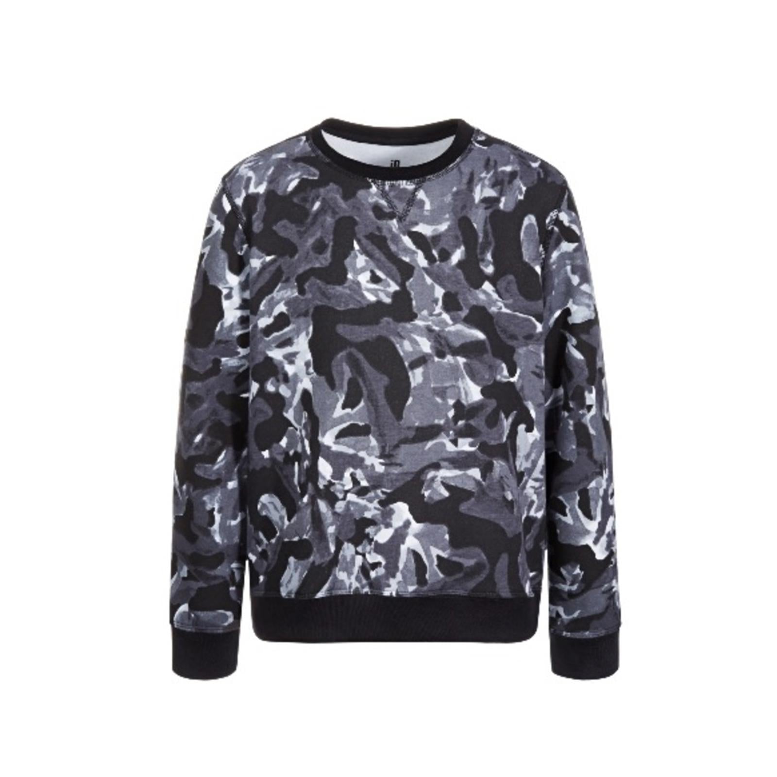 ID Ideology Big Boys Black & White Waves Long Sleeve Crewneck Pullover Size XL