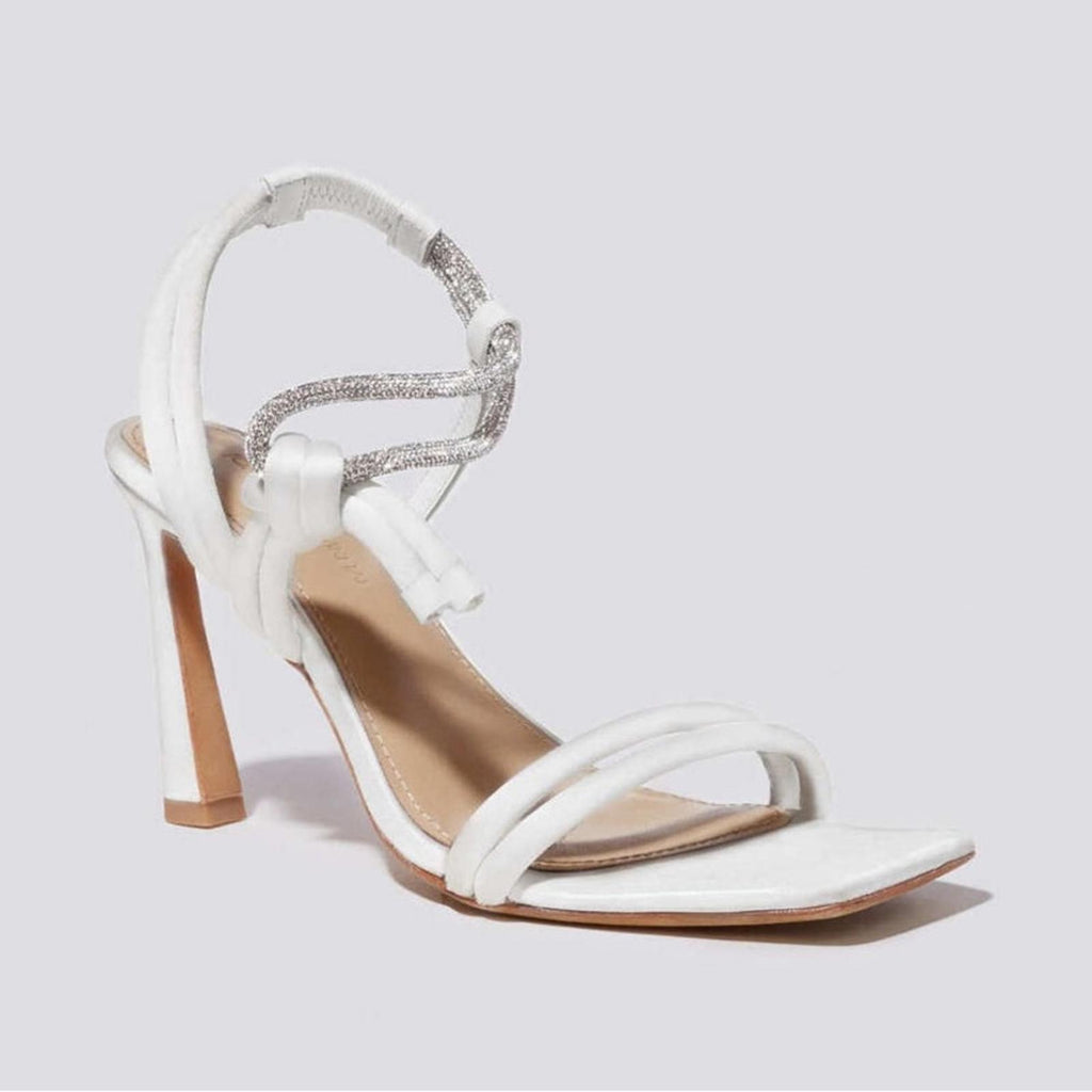 Jonathan Simkhai Revolve Cassie Crystal Strappy Sandal in Ivory, Size EU 41 $595