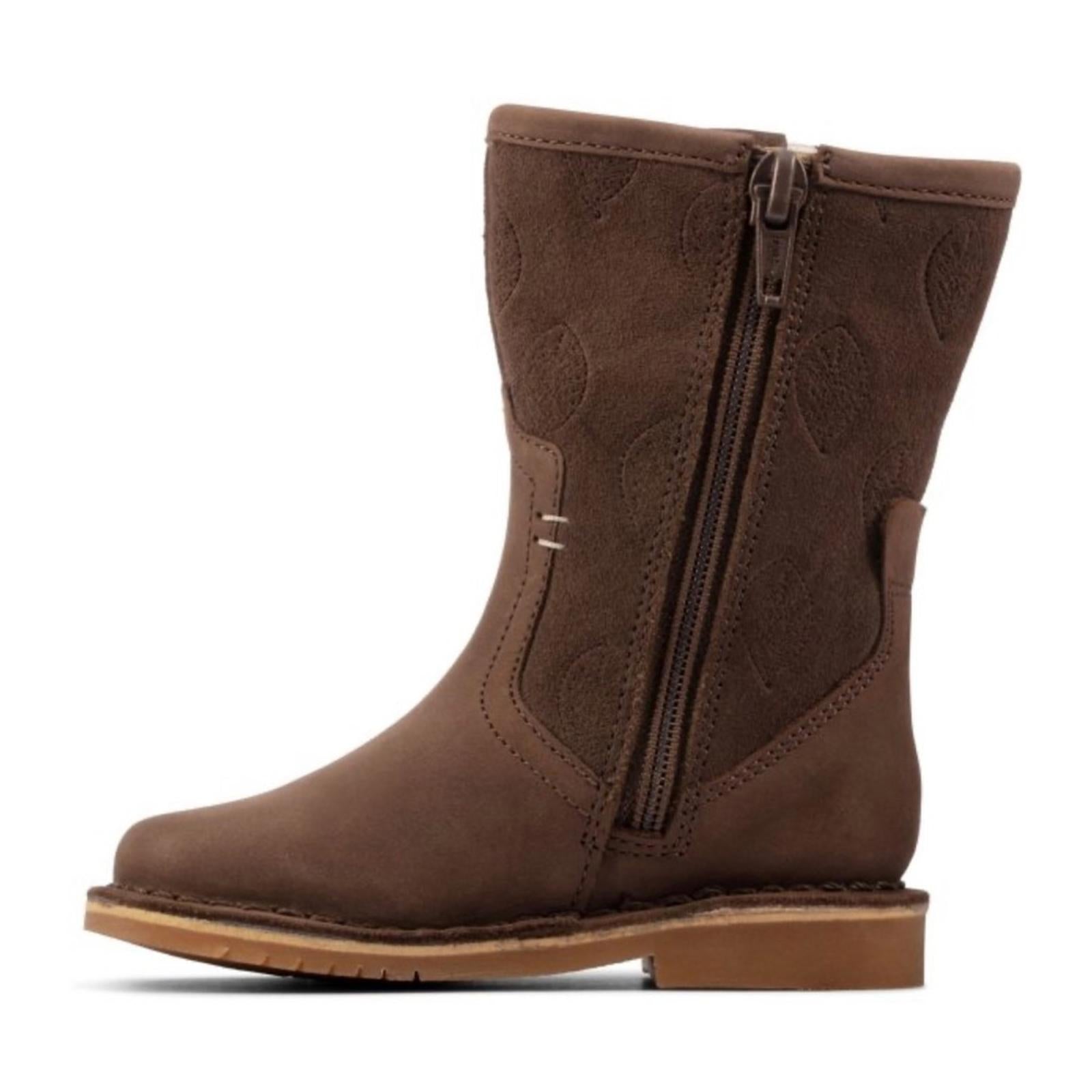 Clarks Comet Pop Toddler Walnut Leather Boots, Size UK 4.5G, US 5W Retail £48