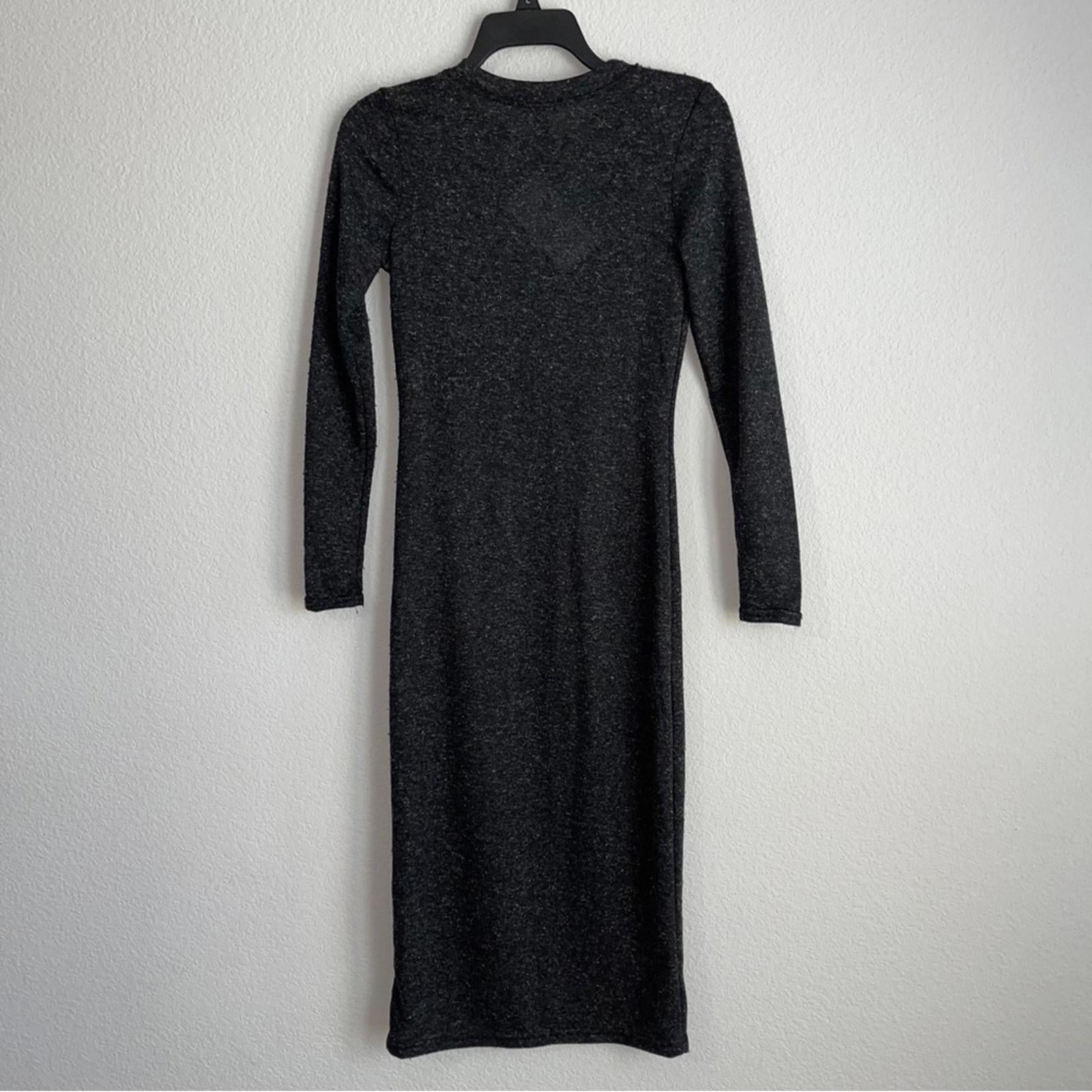 Aqua Crewneck Midi Sweaterdress in Charcoal, New w/Tag Retail $118