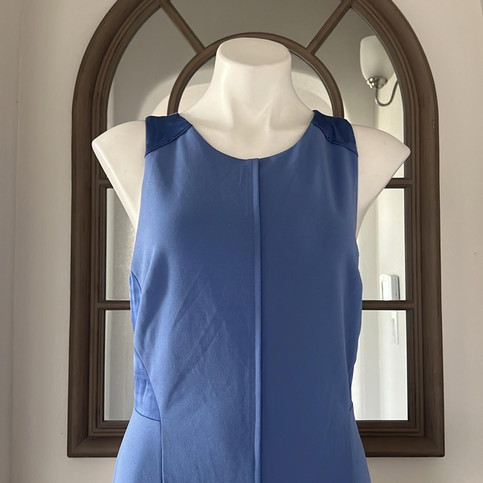 New DKNY Cross-Back Scuba Crepe Jewel Neck Evening Gown, Size 8 New w/Tag