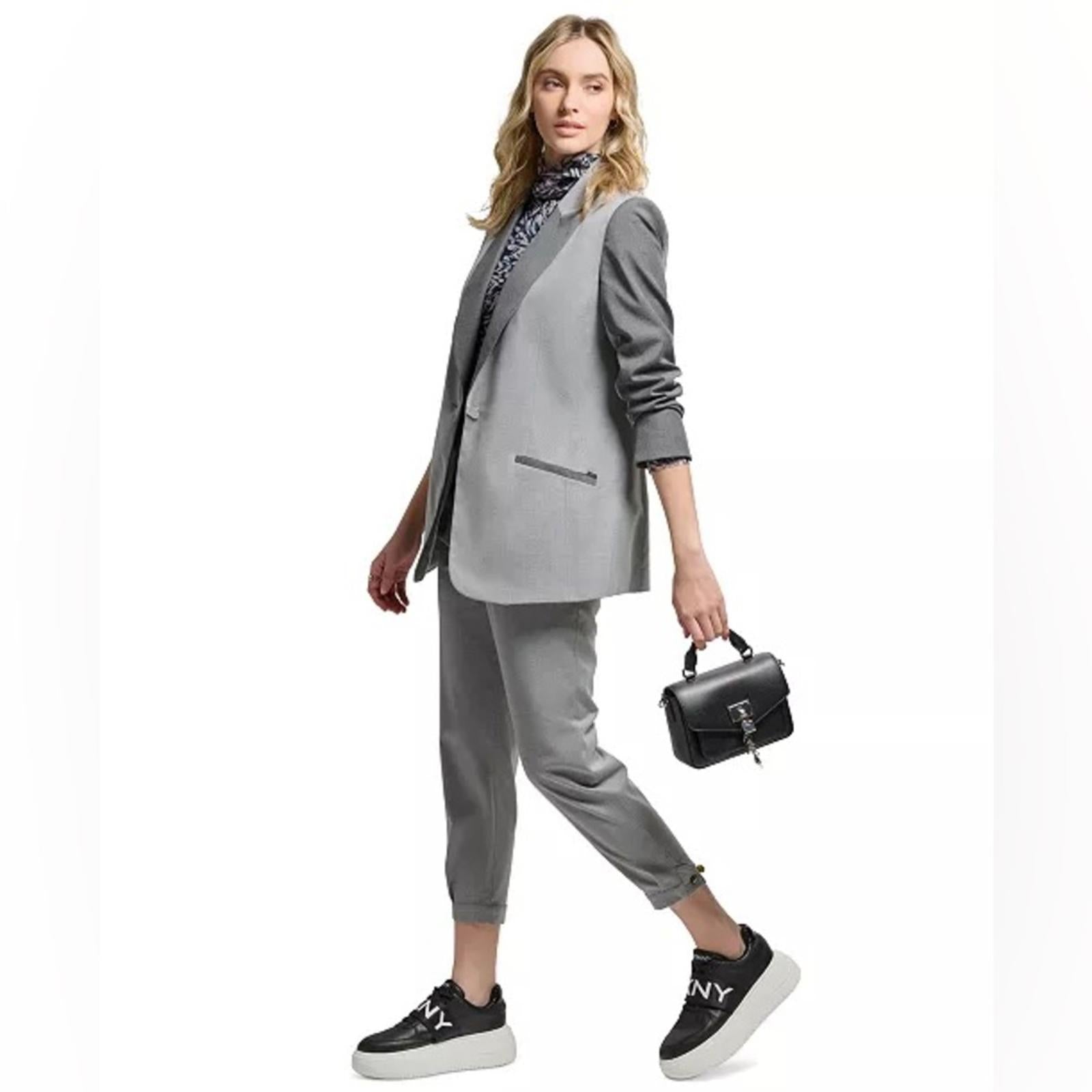 DKNY Two Tone Single Button Blazer in Gray, NWT, Size 8 $159