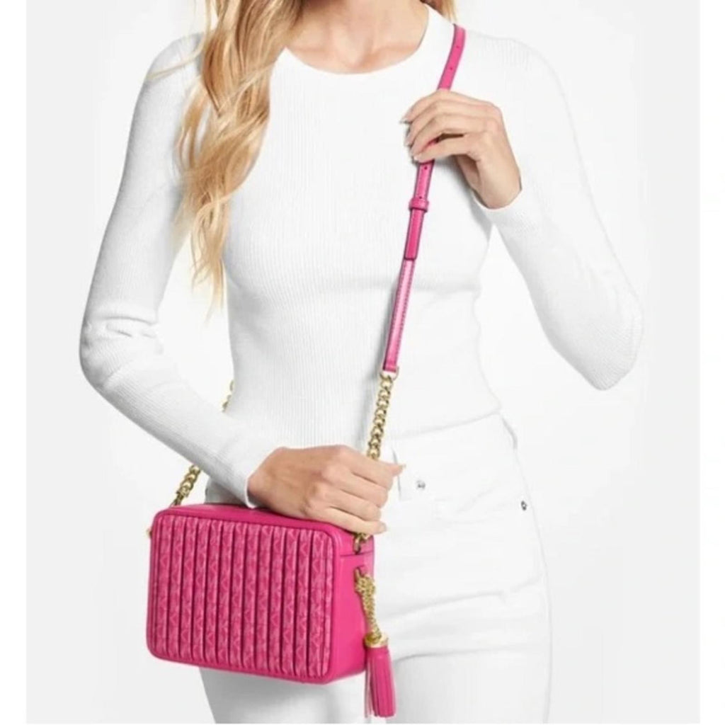 Michael Kors Jet Set Charm Medium Camera Bag in Wild Berry, New w/Tag $298