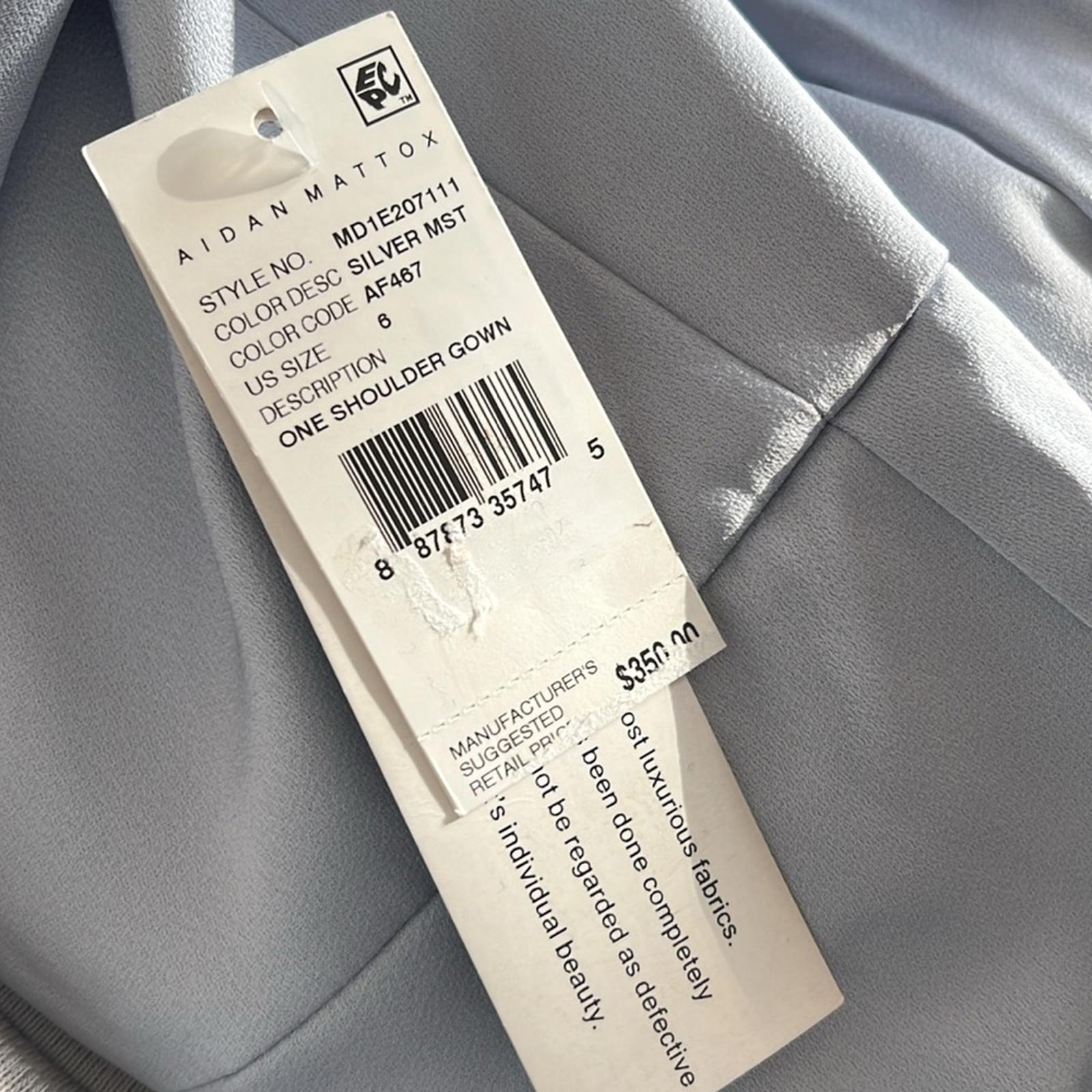Aidan Mattox Draped One Shoulder Gown in Light Blue New w/Tag $365