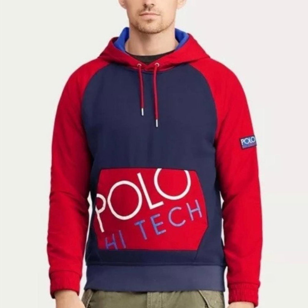Polo Hi-Tech Ralph Lauren Sweatshirt Hoodie in Red & Blue Size S New w/Tag