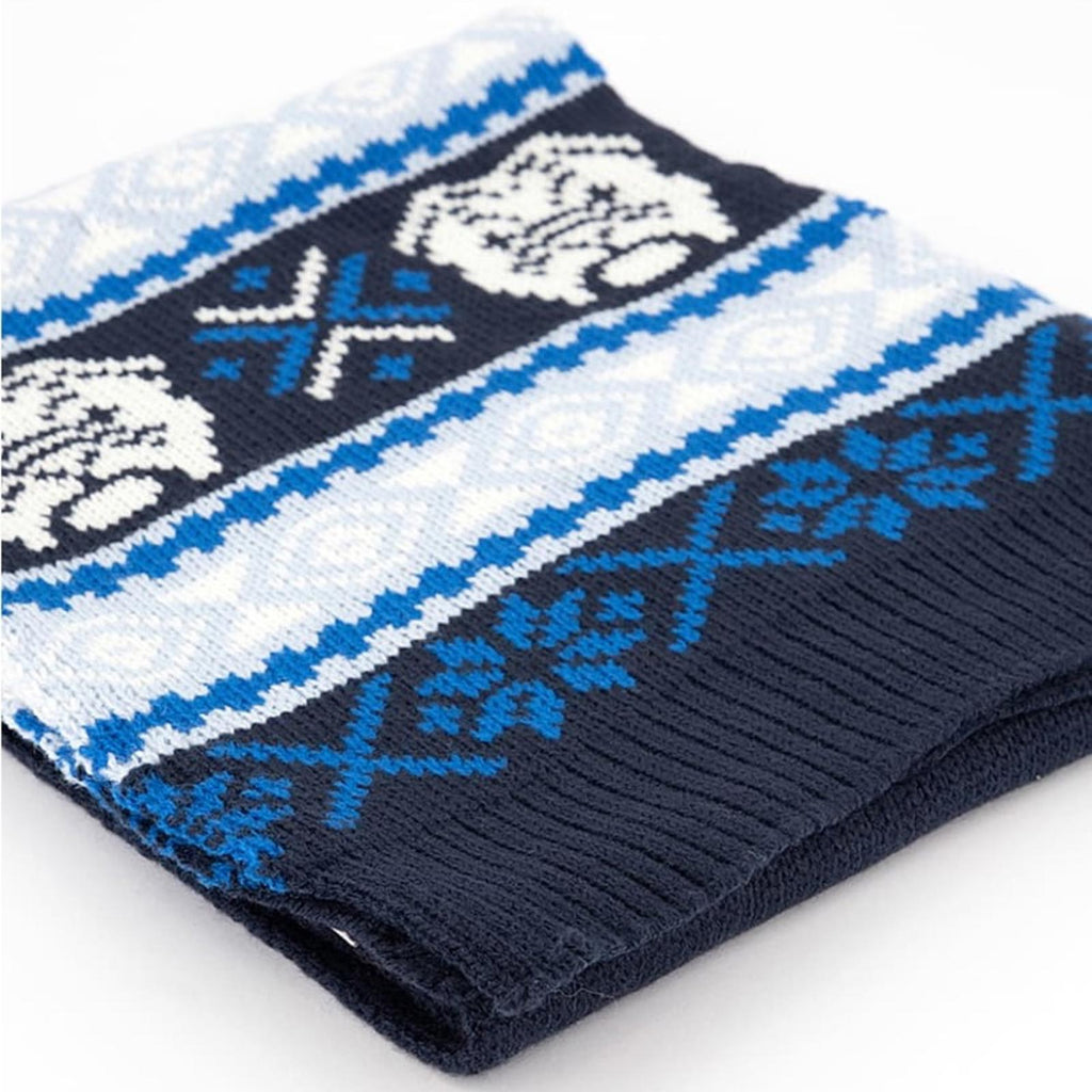 NEW Club Room Men's Bulldog Hat & Scarf Set Blue Navy, New w/Tag Retail $50