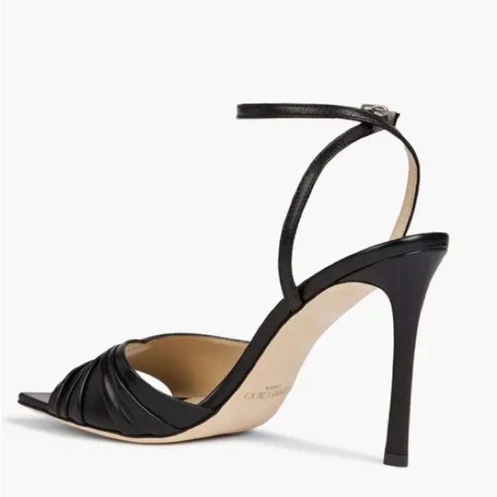 Jimmy Choo Basil Ankle Strap High Heel Black Sandals, Size 35 NEW in Box+DustBag