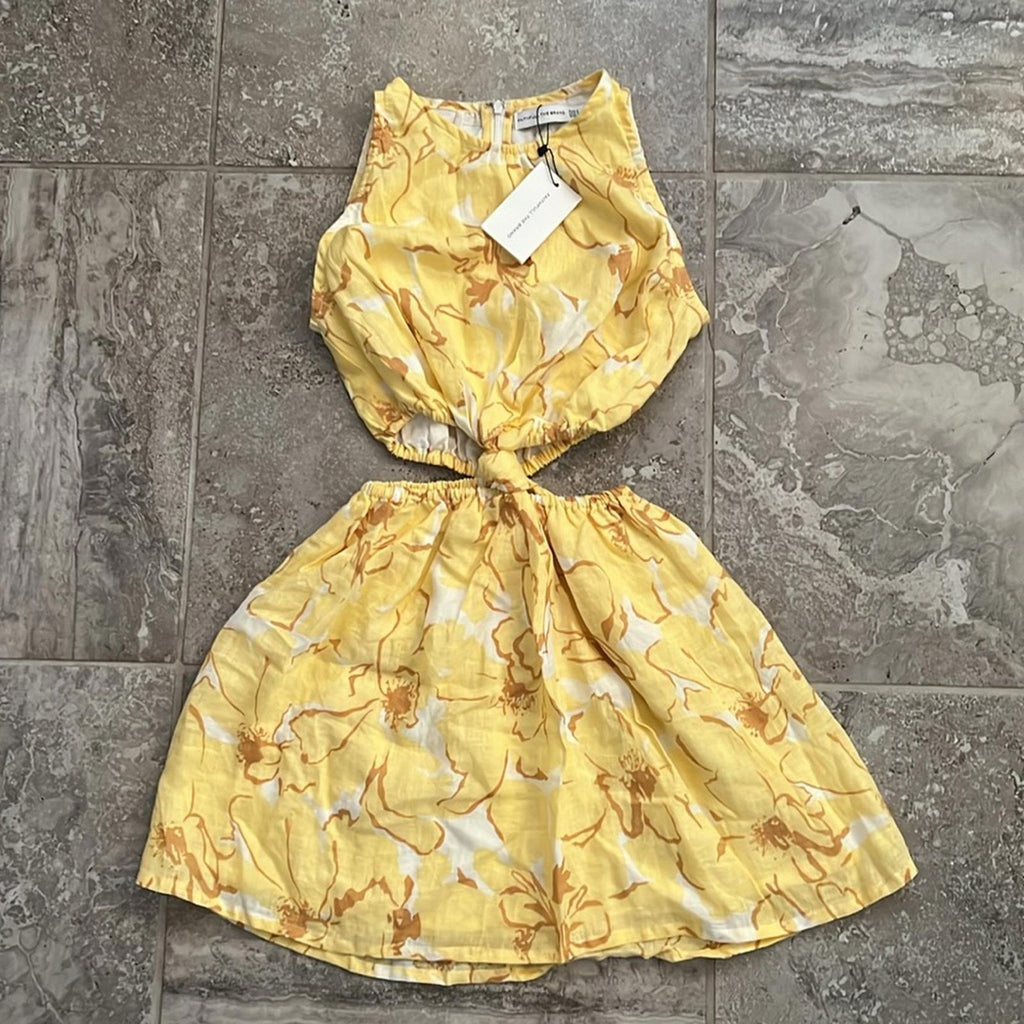 Faithfull the Brand Enditha Cutout Mini Dress, Willa Floral Print, Size 2 NWT
