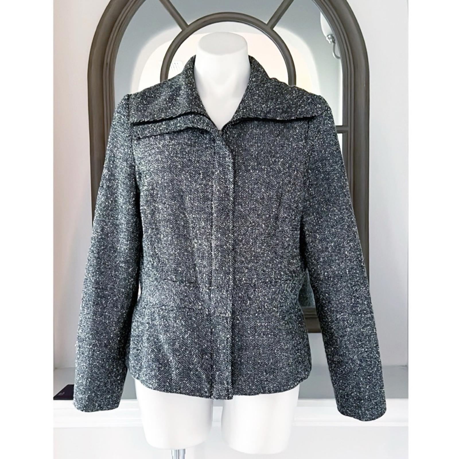 SANDRO Sportswear Tweed Jacket, Black/White Size L EXCELLENT!