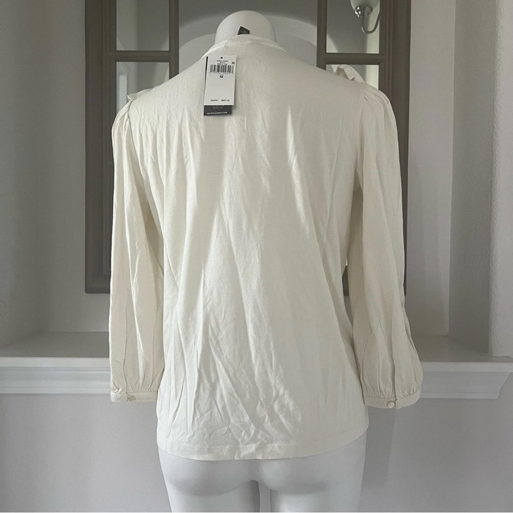 Lauren Ralph Lauren Ruffle Blouse in Winter Cream, Size XXL New w/Tag