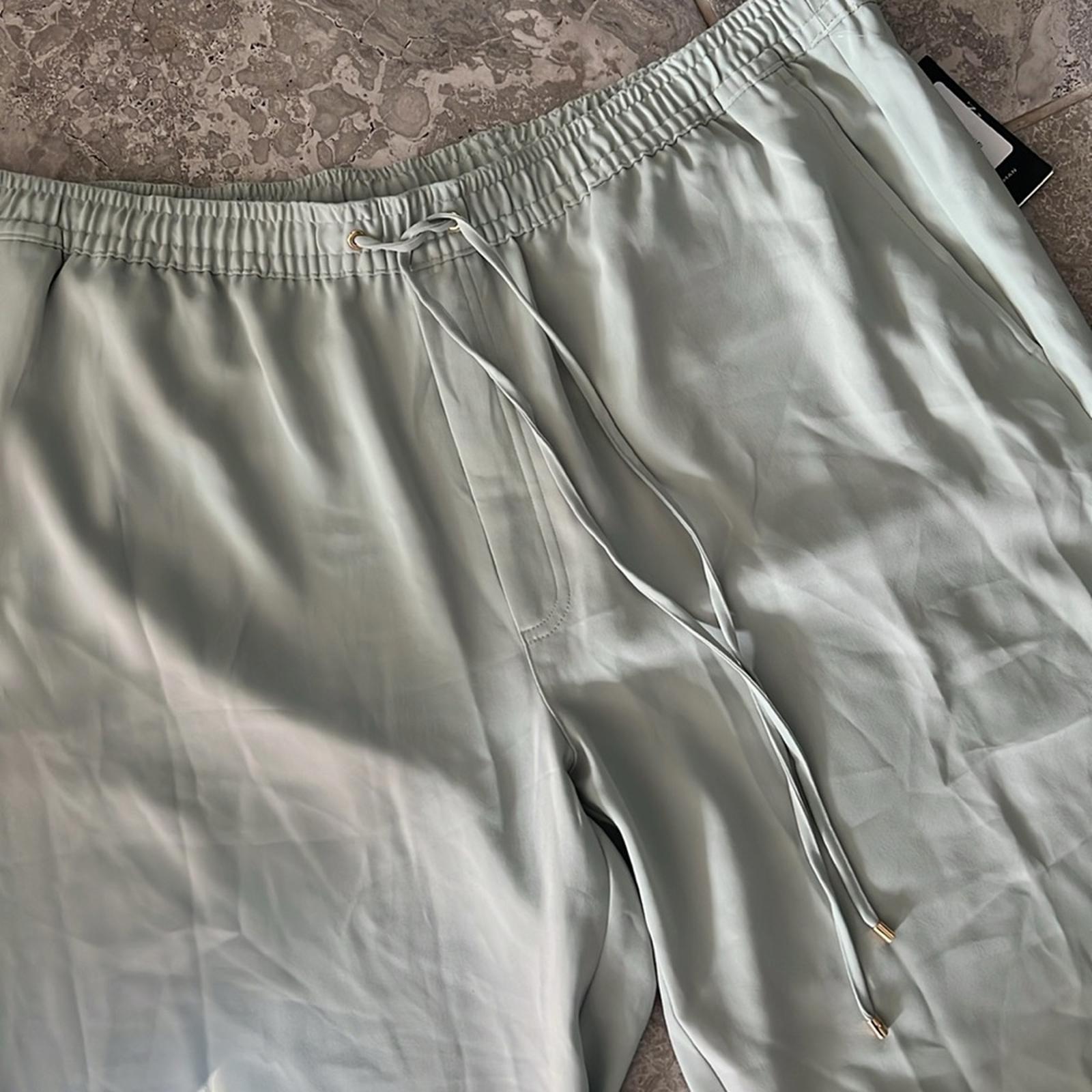 Lauren Ralph Lauren Green Drawstring Crepe Cuffed Pants Plus Size 18W NWT $155