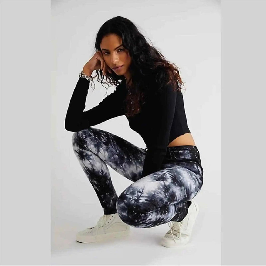 MOTHER The Super Swooner Tie Dye Ankle Skinny Jeans, NEW, Size 32