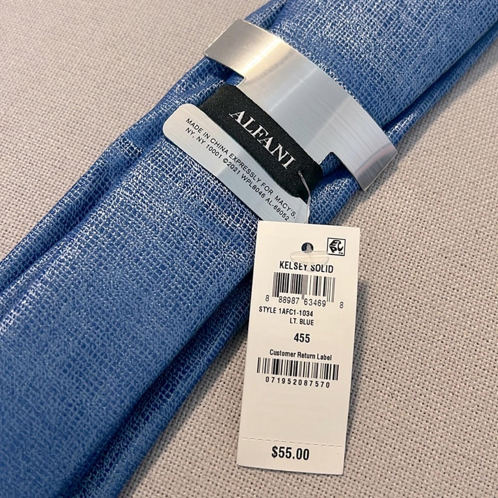 ALFATECH Kelsey Solid Slim Light Blue Neck Tie, New w/Tag