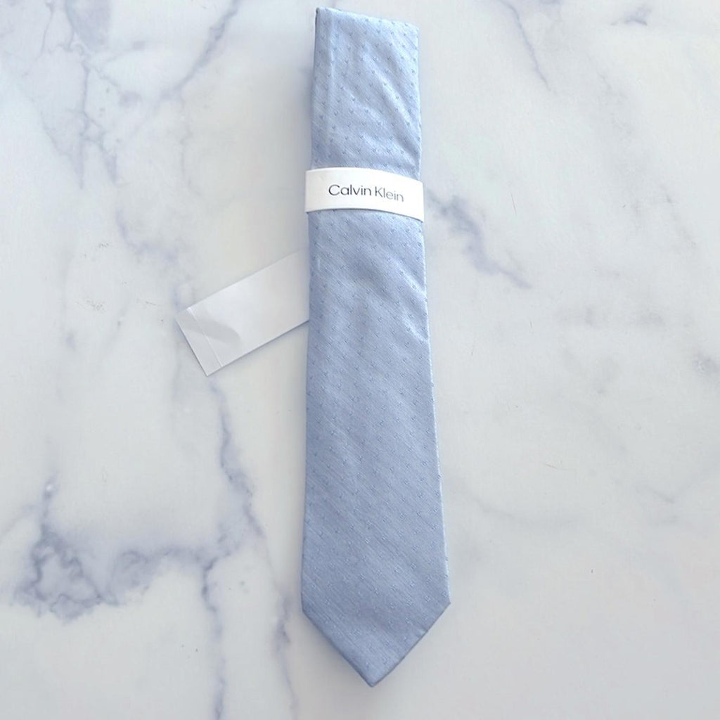 Calvin Klein Men’s Tonal Dot Neat Tie in Light Blue, New w/Tag