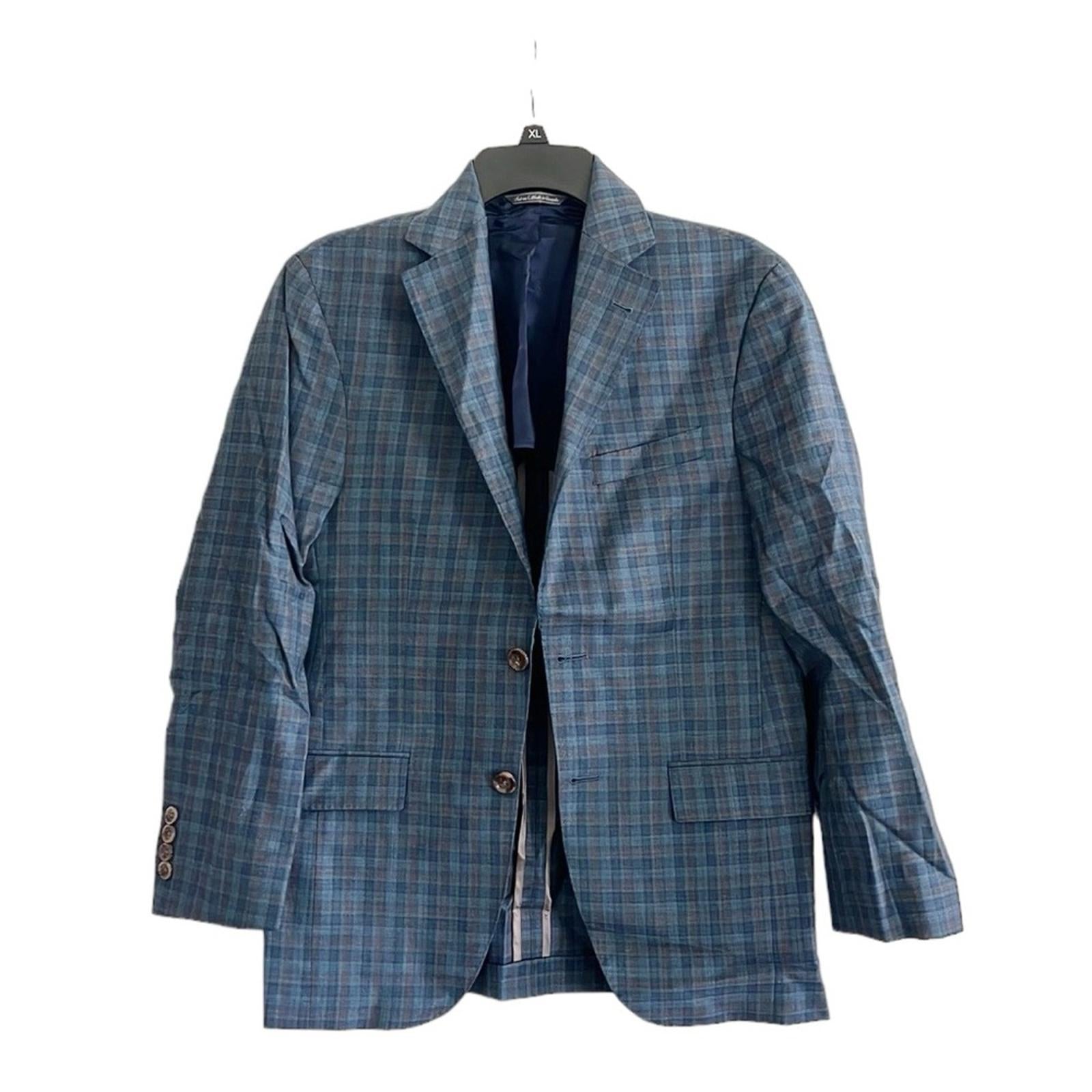 NEW Jack Victor Midland Contemporary Fit Plaid Wool Blazer, Size 36S Retail $798