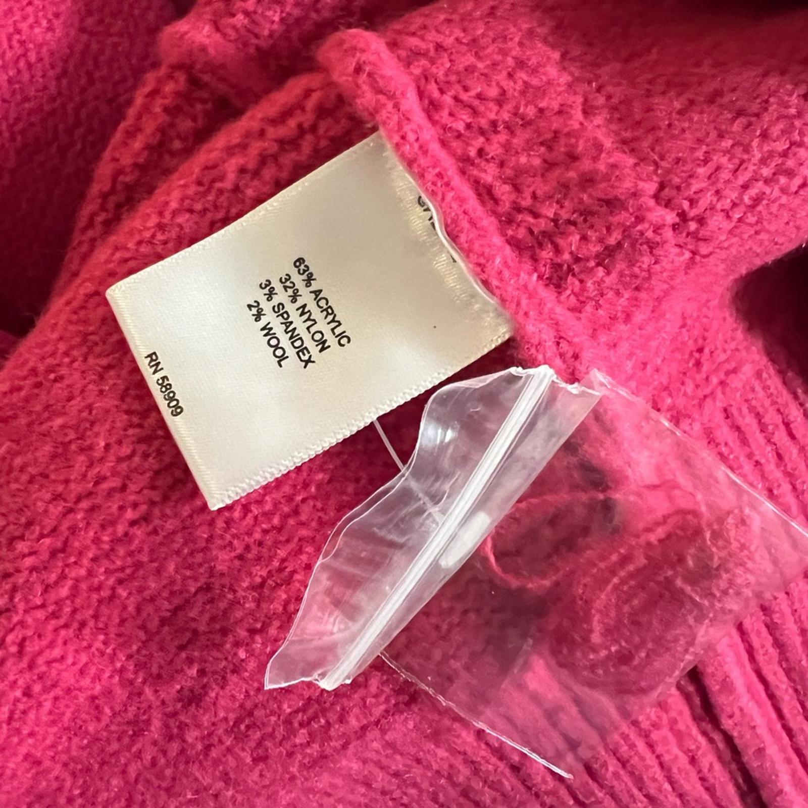 Gibson Latimer Puff-Sleeve Turtleneck Sweater Dress in Pink, Size M NEW w/o Tag
