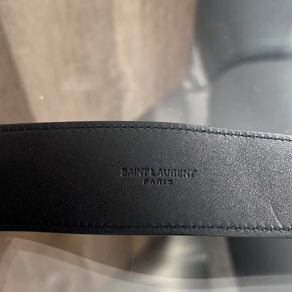 Saint Laurent Authentic Leather Black Belt EGC.609034.85.1119 Size 85” New w/Tag