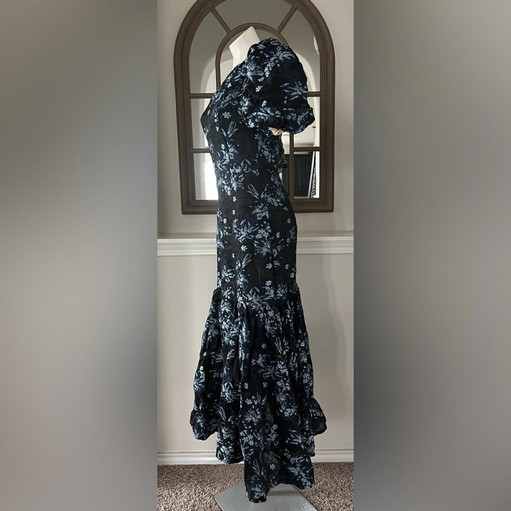 Elliatt Planetary Asymmetric Jacquard Maxi Dress, Navy/Black, New w/Tag