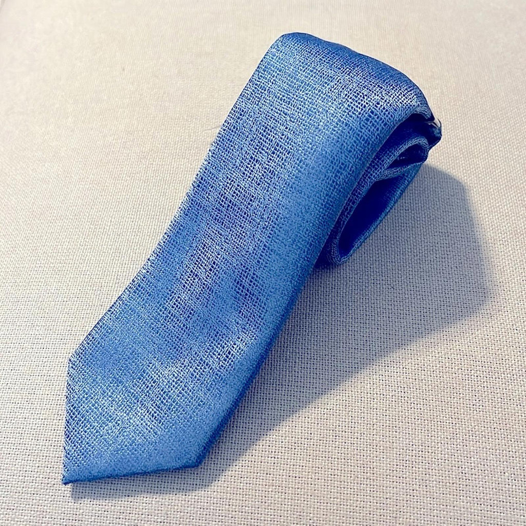 ALFATECH Kelsey Solid Slim Light Blue Neck Tie, New w/Tag