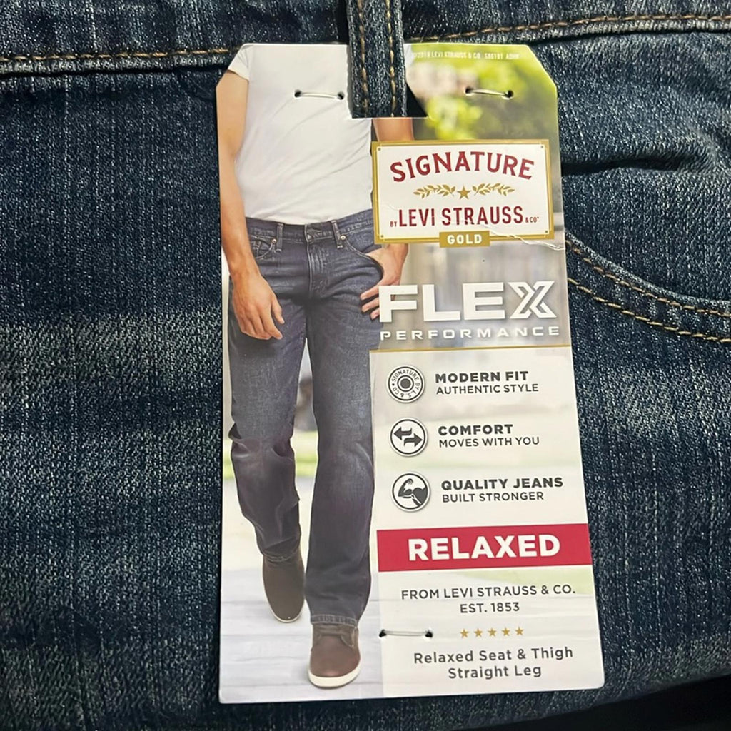 Levi Strauss Signature Gold Men's Relaxed Fit Flex Jeans Size W46xL30 New w/Tag