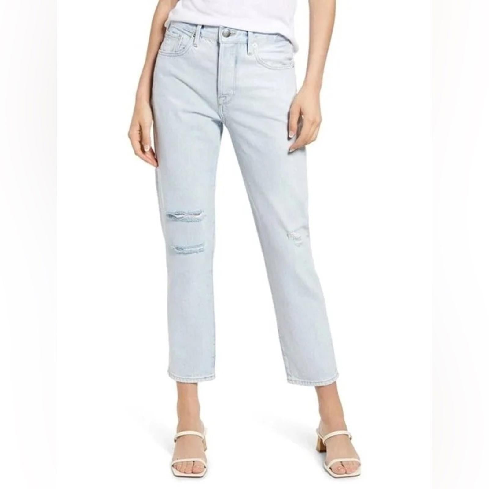 FRAME Le Original Howard Rips LOJ385 Straight Leg Distressed Jeans, Size 24 NEW