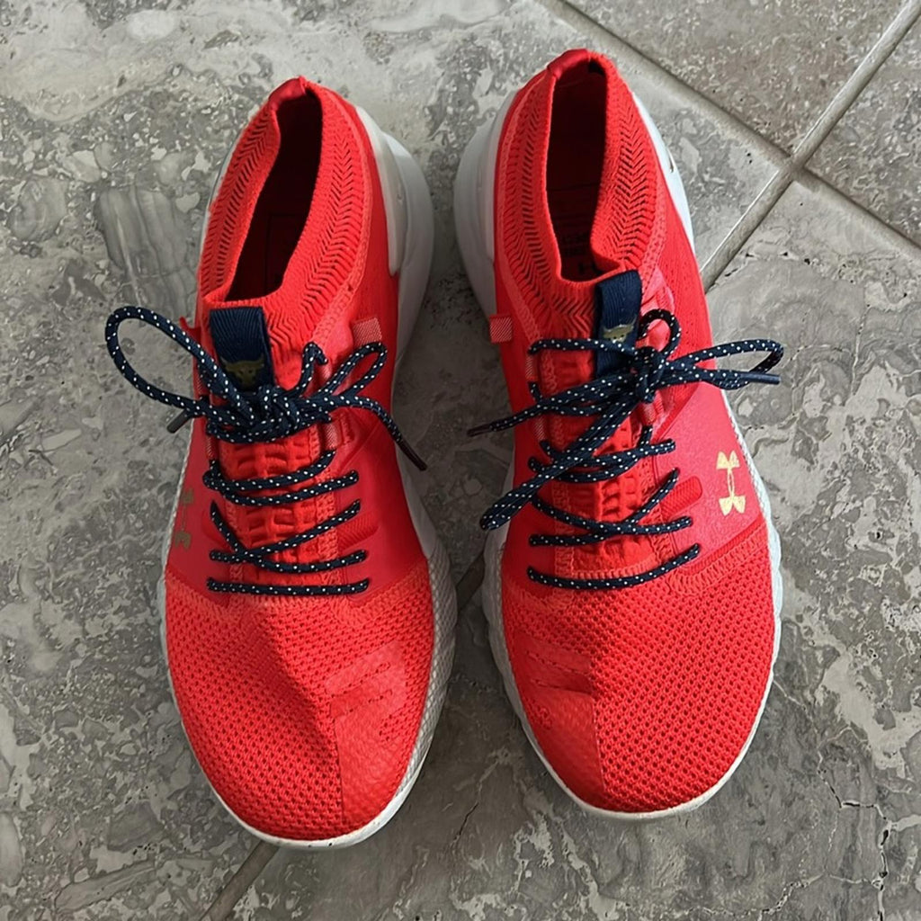 Under Armour Project Rock 2 Blood Orange / Grey Sneakers Size US 6.5 EXCELLENT!