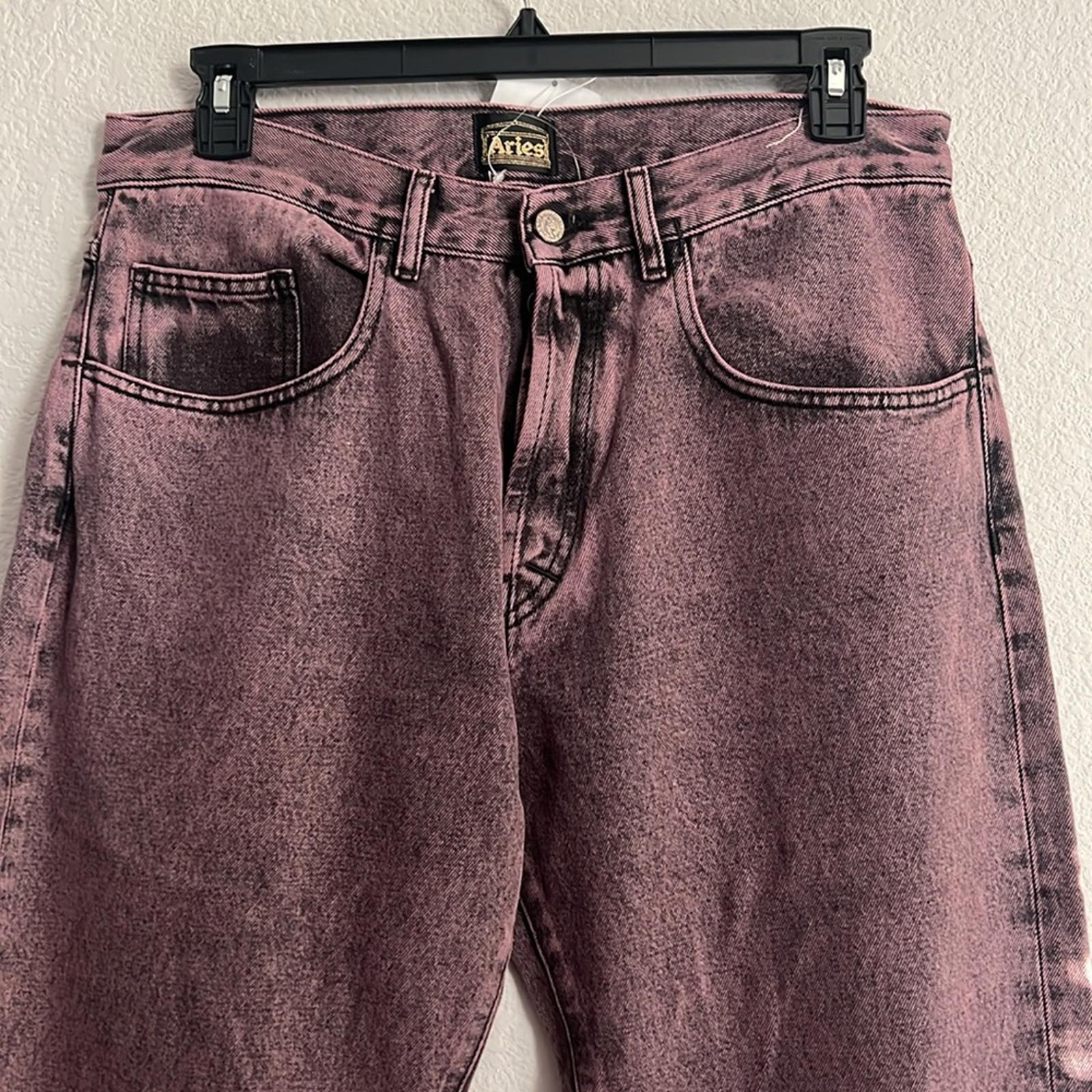 ARIES Acid Wash Batten Jeans in Rose-Pink, NEW, Size 32