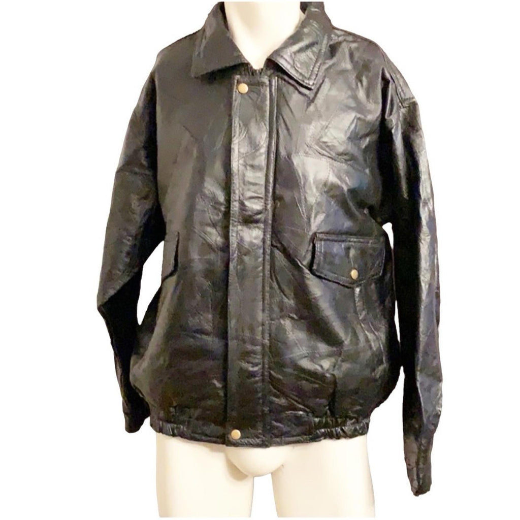 NWT Napoline Leather Outfitters Genuine Leather Jacket, Black Size M $199.95