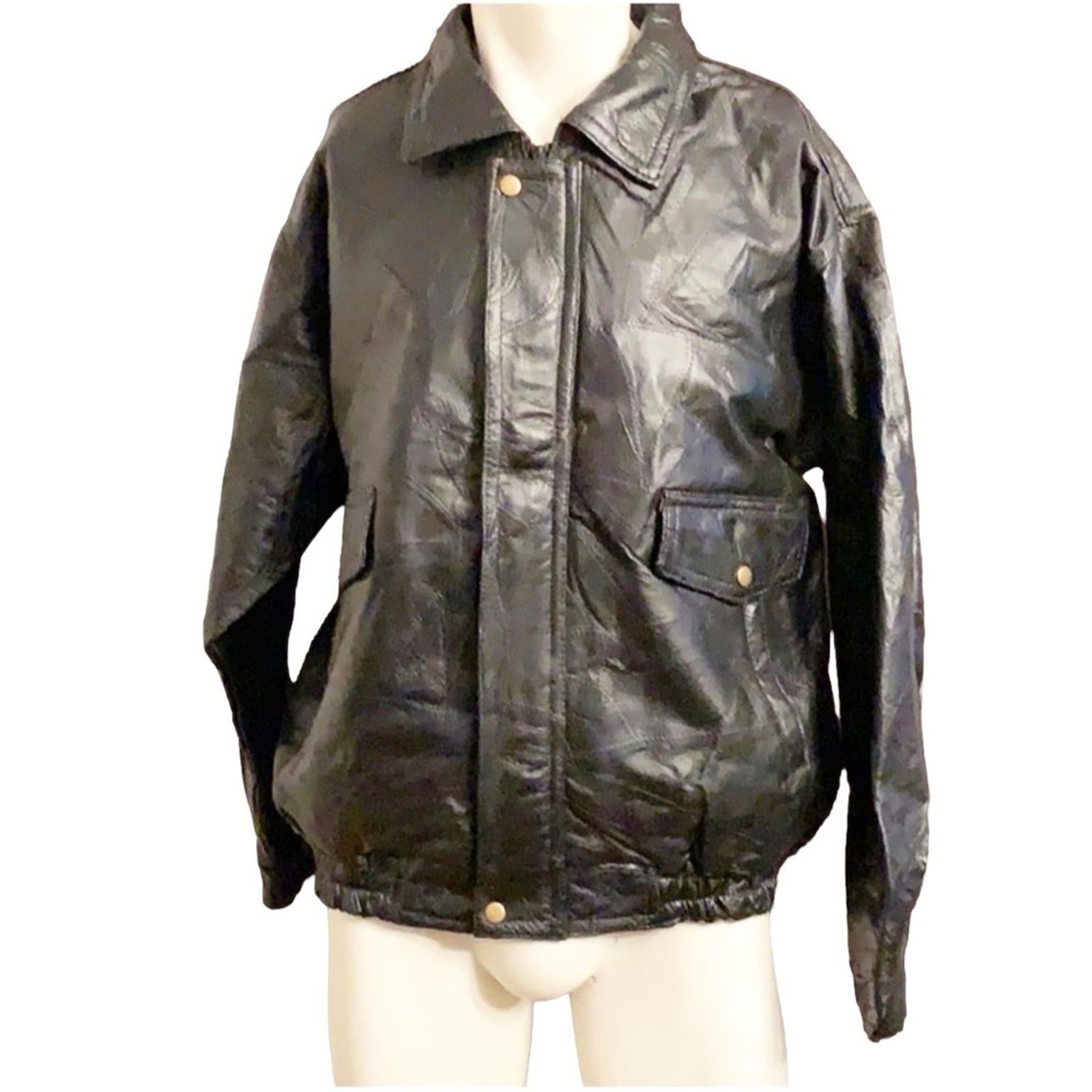 NWT Napoline Leather Outfitters Genuine Leather Jacket, Black Size M $199.95