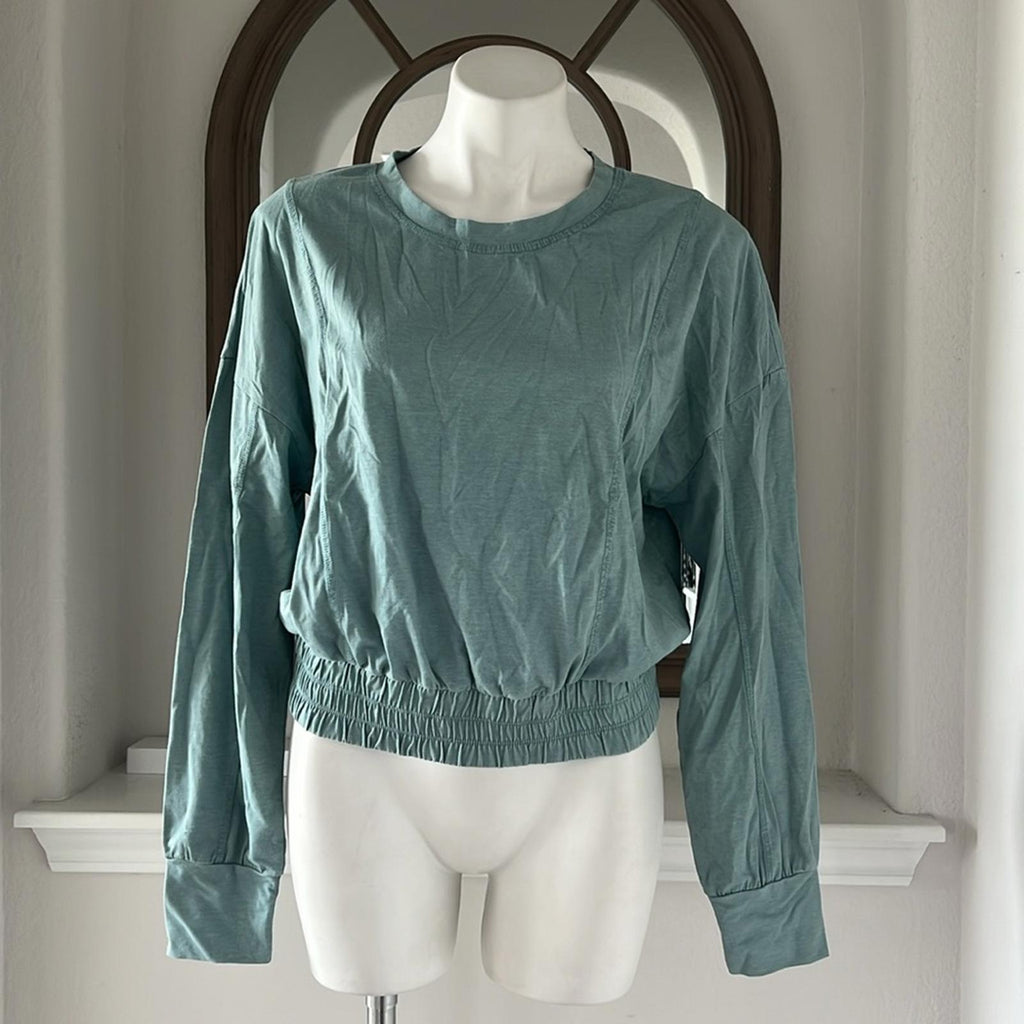 New DOLAN Anthropologie Long Sleeve Top, Turquoise Size M