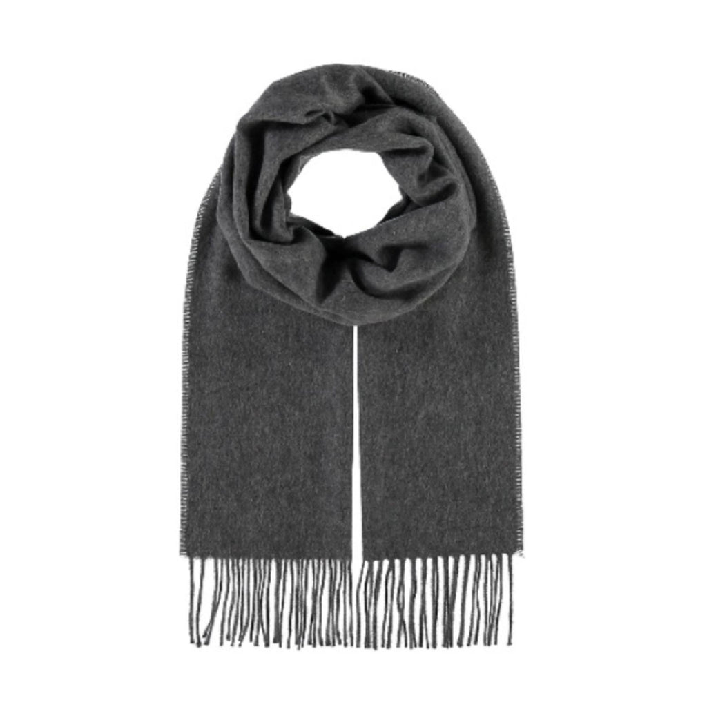 V. FRAAS Cashmere Light Grey Fringe Scarf, New w/Tag Retail $168