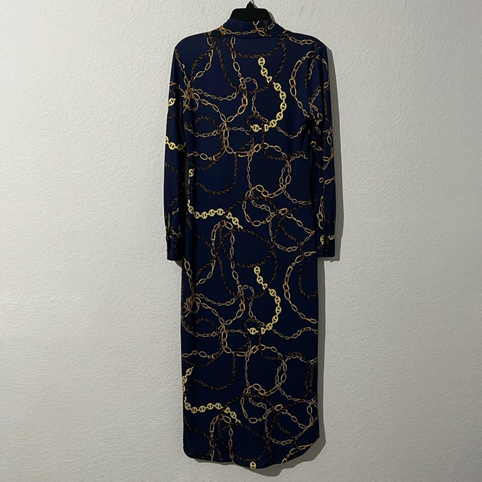 L’Agence Raelynn Shirt Dress in Indigo Gold, NWT, Size XS