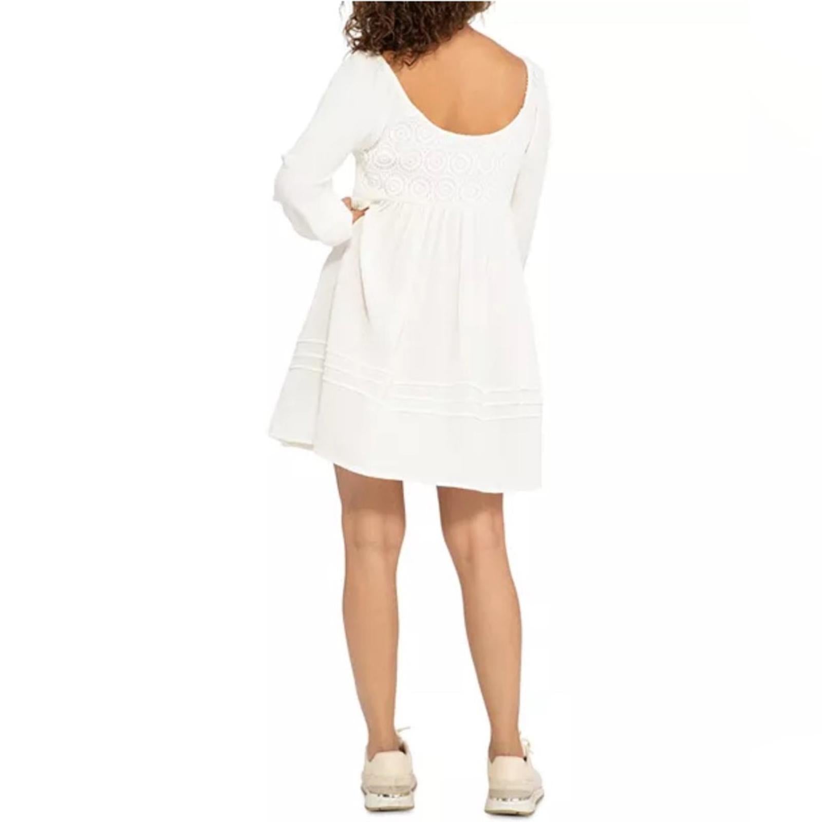Sanctuary Summer Swing Dress in Gauze w/Crochet, White Size S NEW w/Tag