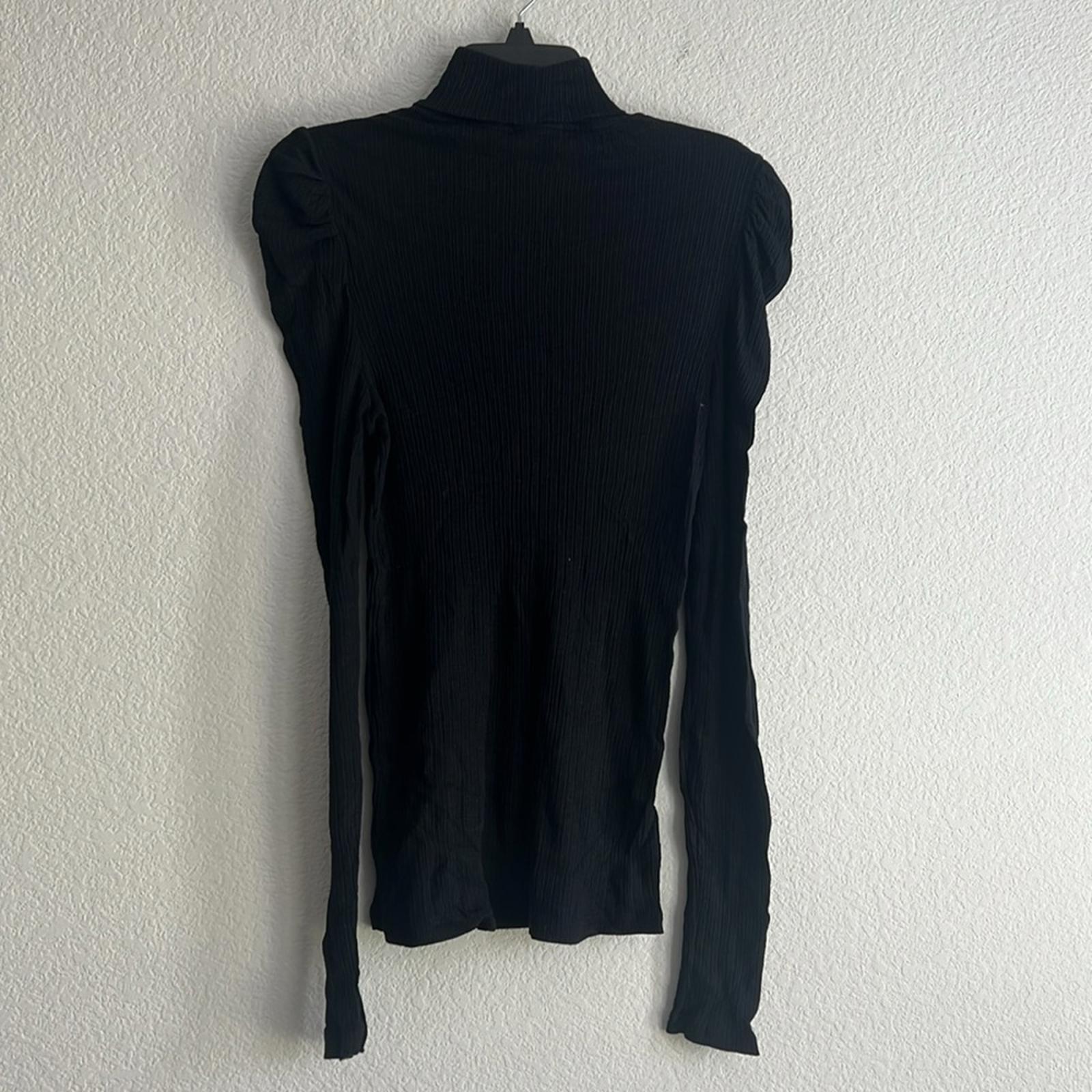 Sundry BLACK Puff Sleeve Turtleneck Top, NWT, Size L