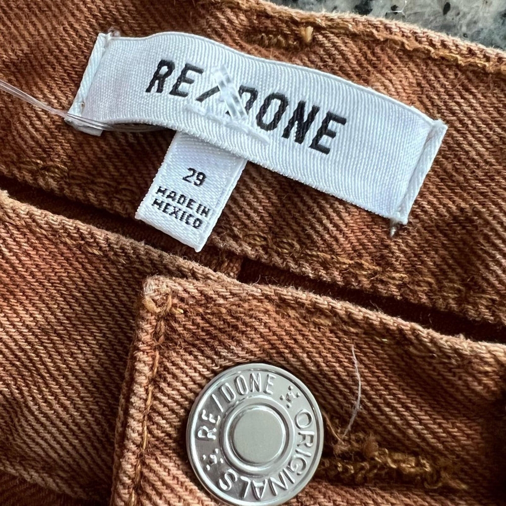 Re/Done Ultra High-Rise Stovepipe Jeans in Terracotta, Size 29 New w/Tag