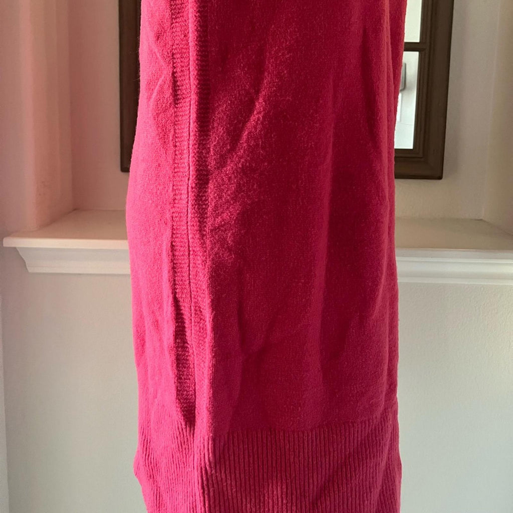 Gibson Latimer Puff-Sleeve Turtleneck Sweater Dress in Pink, Size M NEW w/o Tag