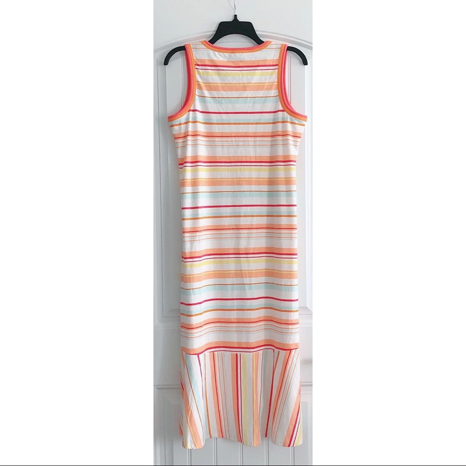 Ella Moss Sylvia Knit Stripe Hi-Low Midi Dress, Size L, New w/Tag