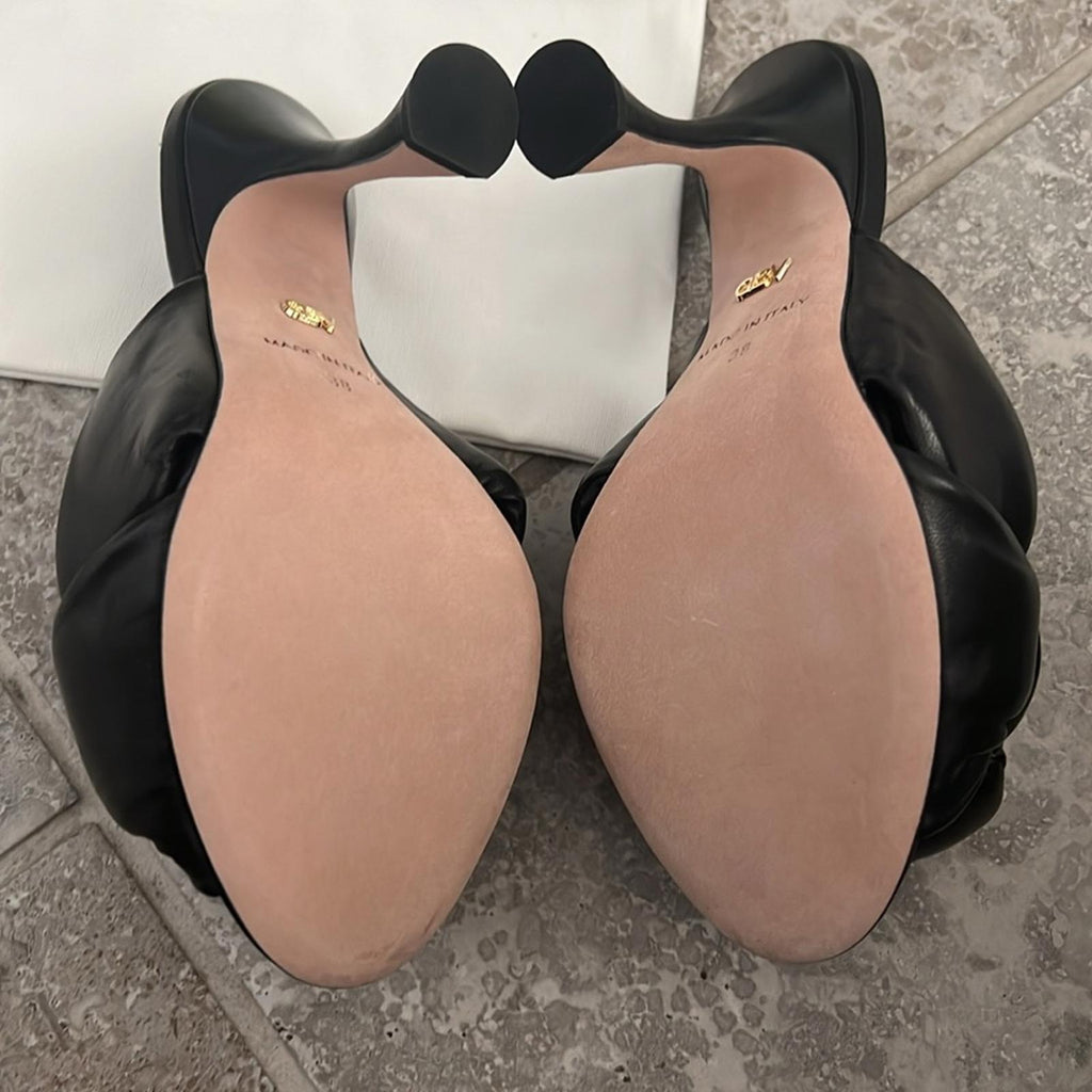NEW Giambattista Valli Max Bow Padded Mules, Black Size 8 NWT Retail $1,140