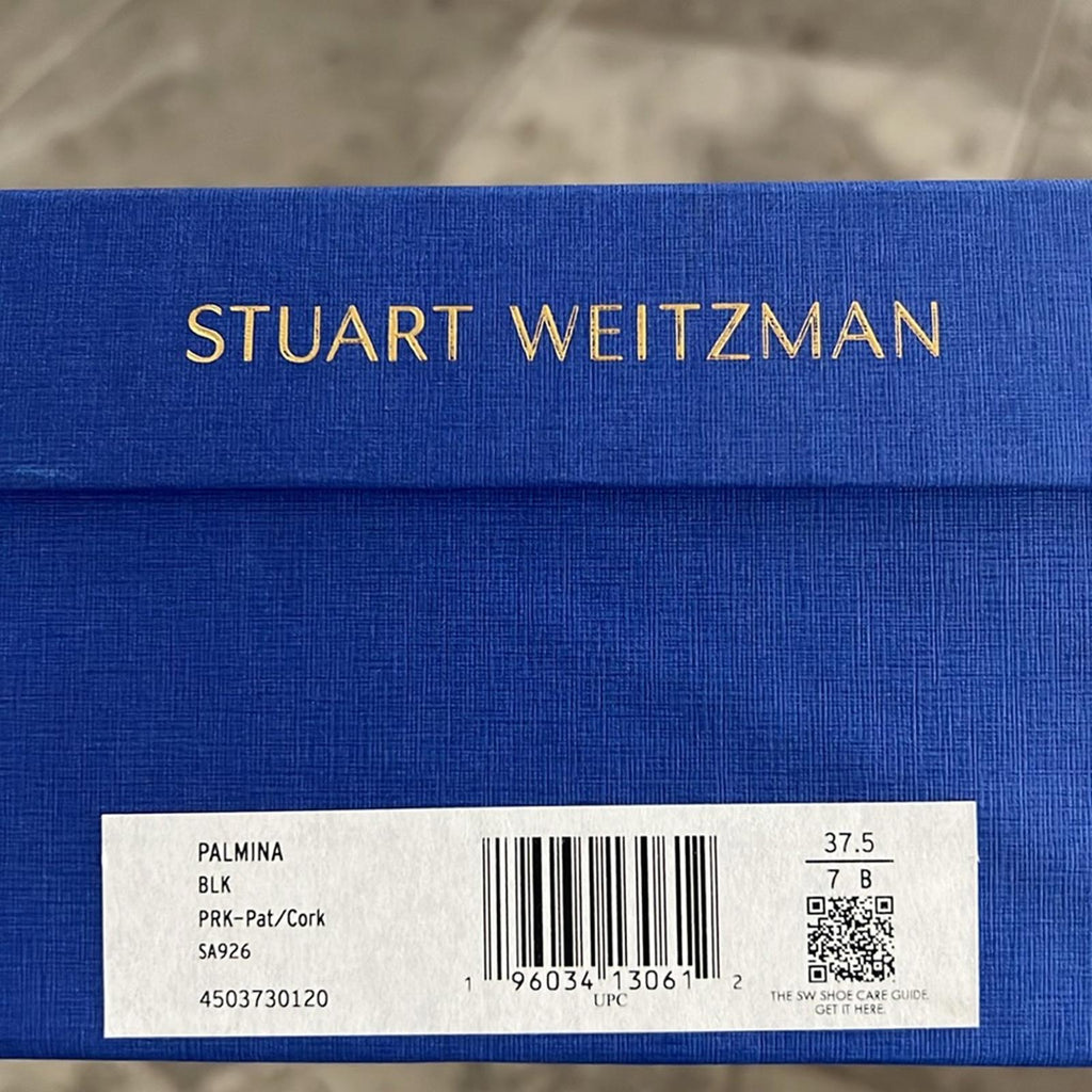 Stuart Weitzman Palmina Platform Wedge Sandals, Black Size 37.5/7 NEW + DustBag