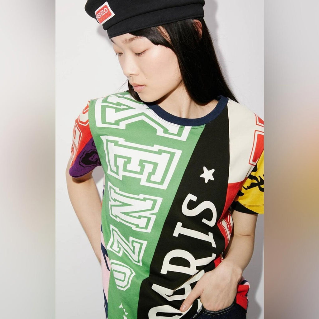 KENZO Flag Print Oversize Cotton T-Shirt, Size S New w/Tag