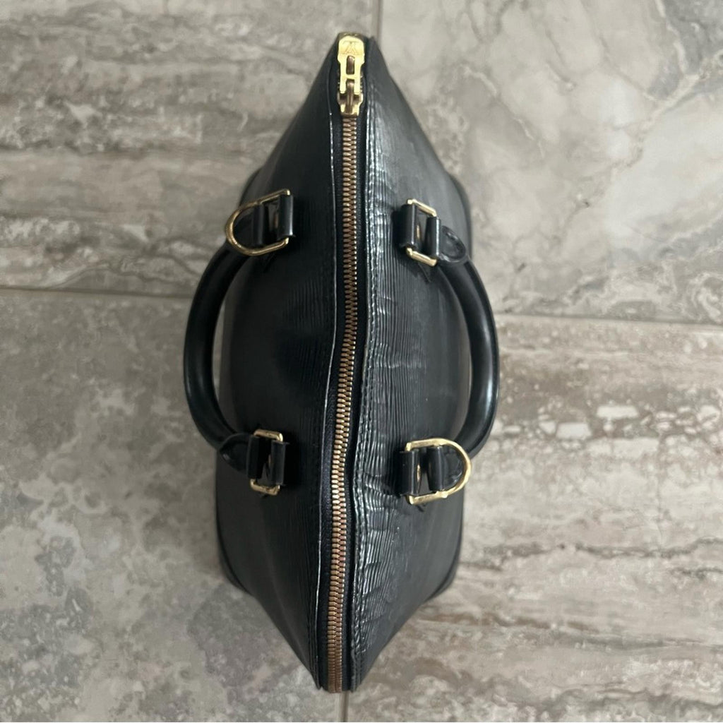 Louis Vuitton Alma PM Epi Leather Top Handle Bag Black Retail $1,394.99