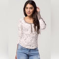 Free People 'Davis' Mottled Thermal Henley Tee, Size S, Excellent!