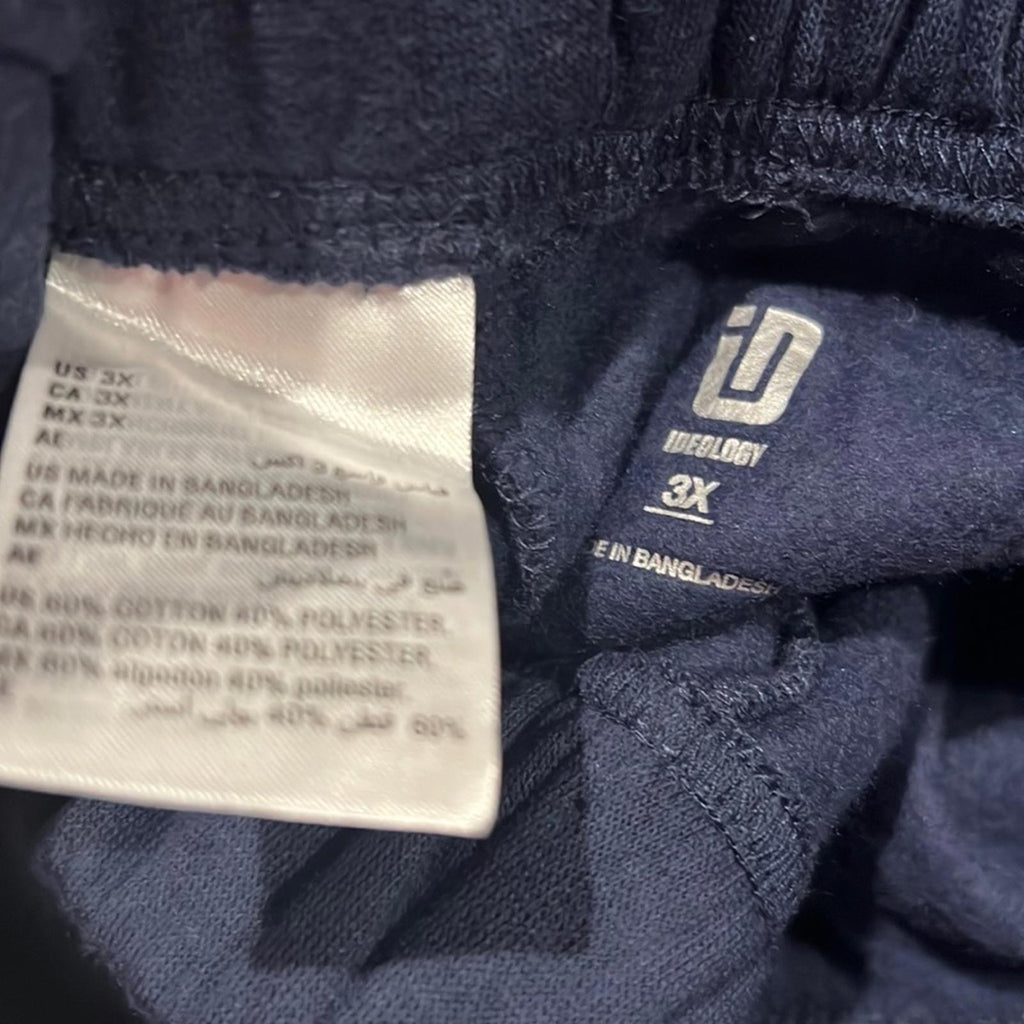 ID Pull-On Fleece Lined Jogger Pants, Navy, Plus Size 3X New w/Tag