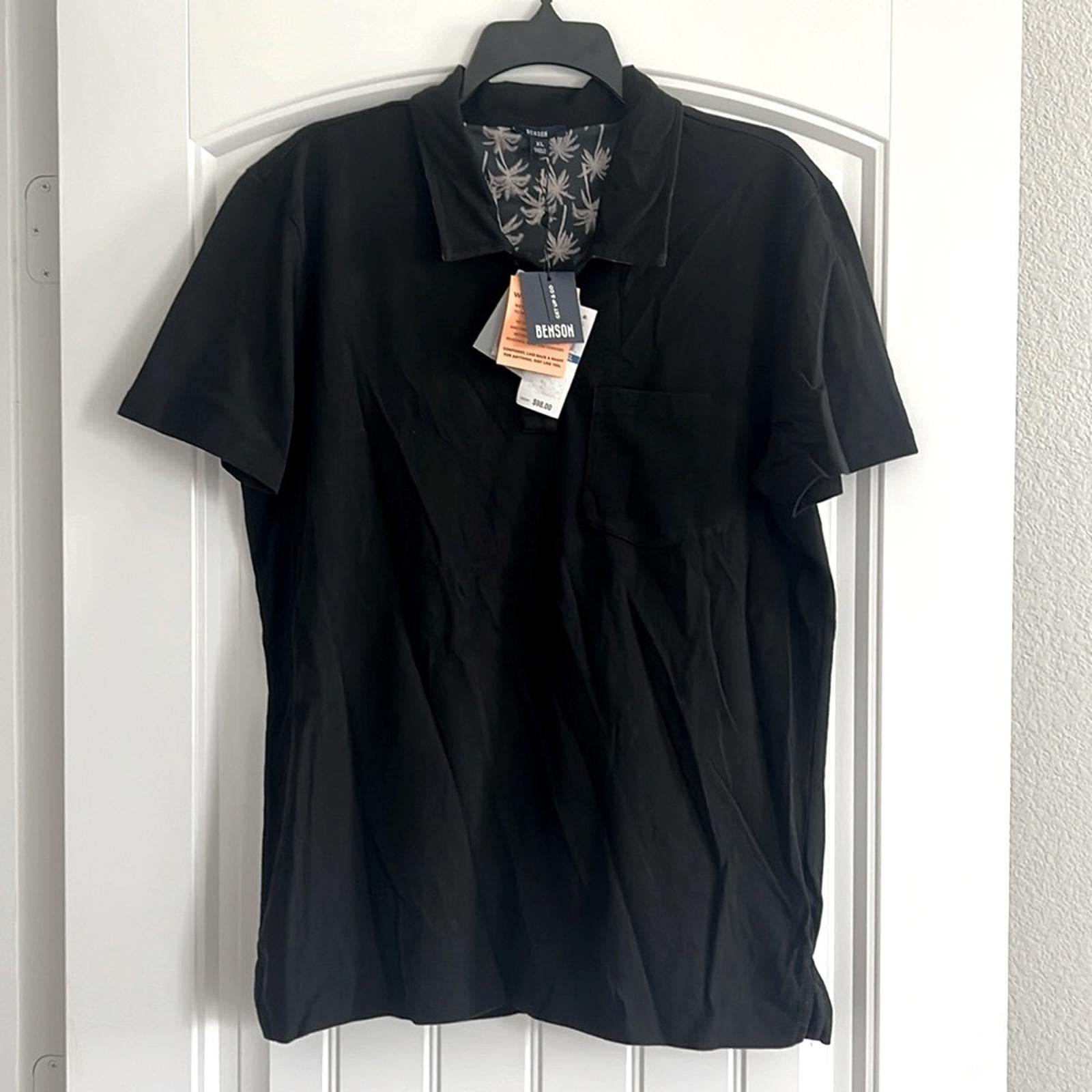 Benson Yellowstone Pique Polo Shirt, Supima Cotton, Black, Size XL New w/Tag $98