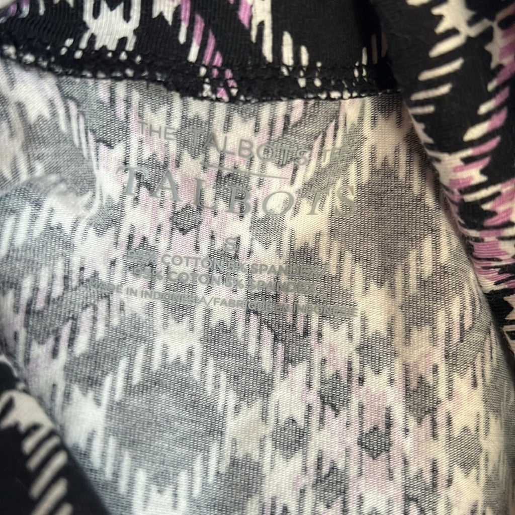 NEW Talbots Cotton Turtleneck Bias Plaid Top Black/Purple Size S New w/o Tag