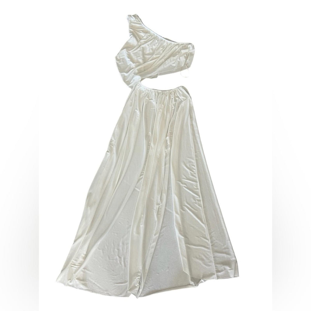 MISA Neutral Calliope One-Shoulder Maxi Dress in White, NWT, Size XS