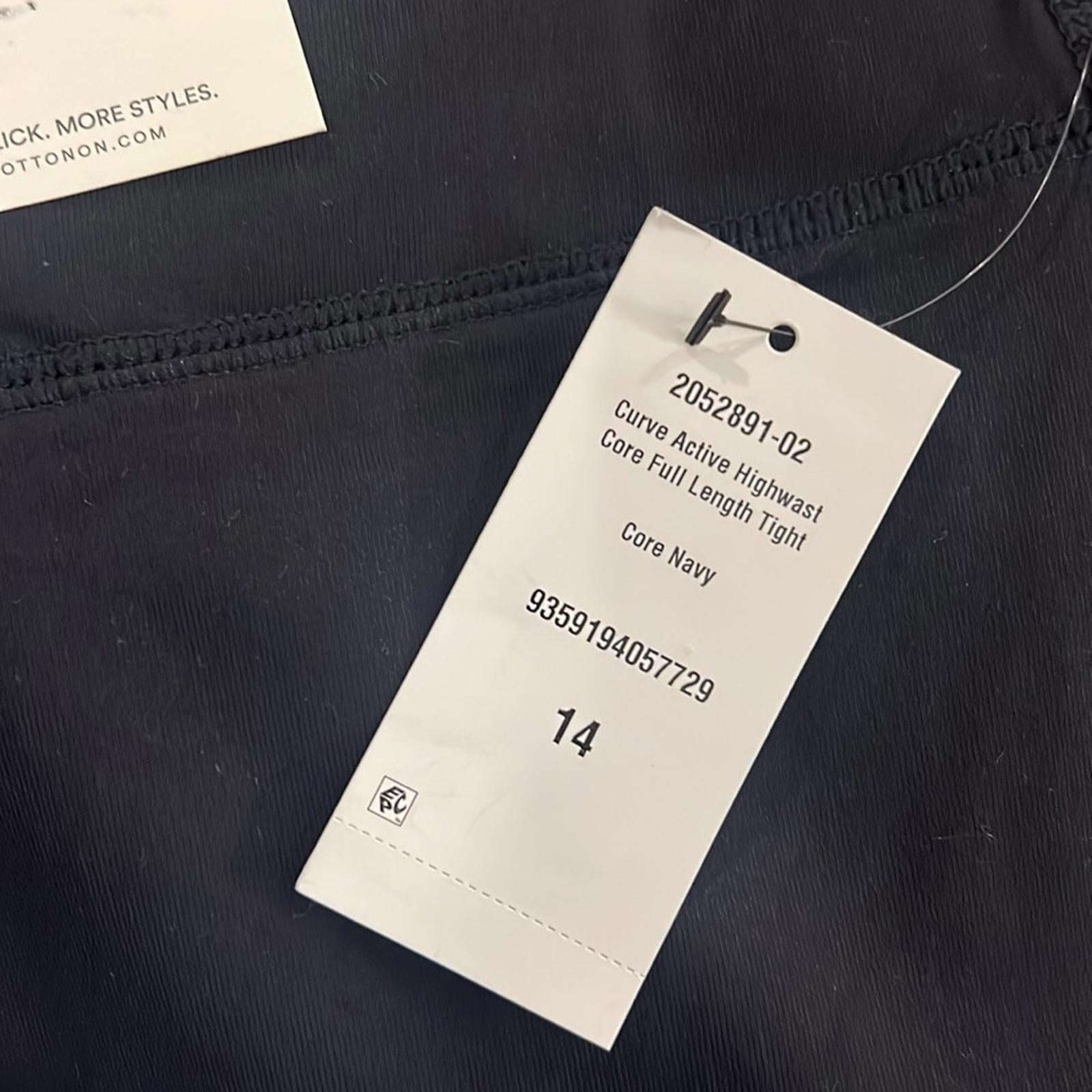 Cotton On Active High-Waist Core Full Length Tight Pants in Navy Size 14 NWT