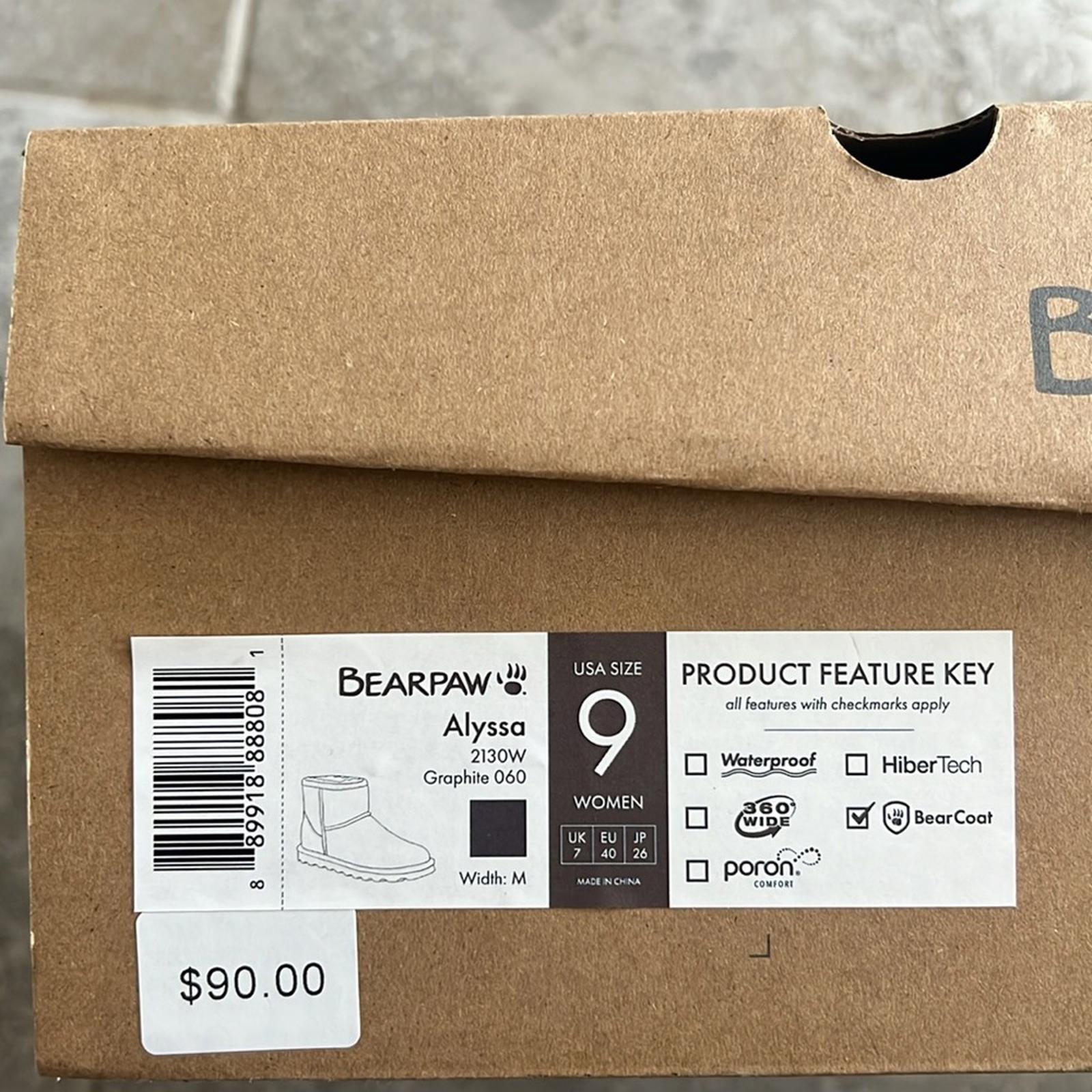 BearPaw Alyssa Suede Ankle Boots in Graphite, NWT, Size 9